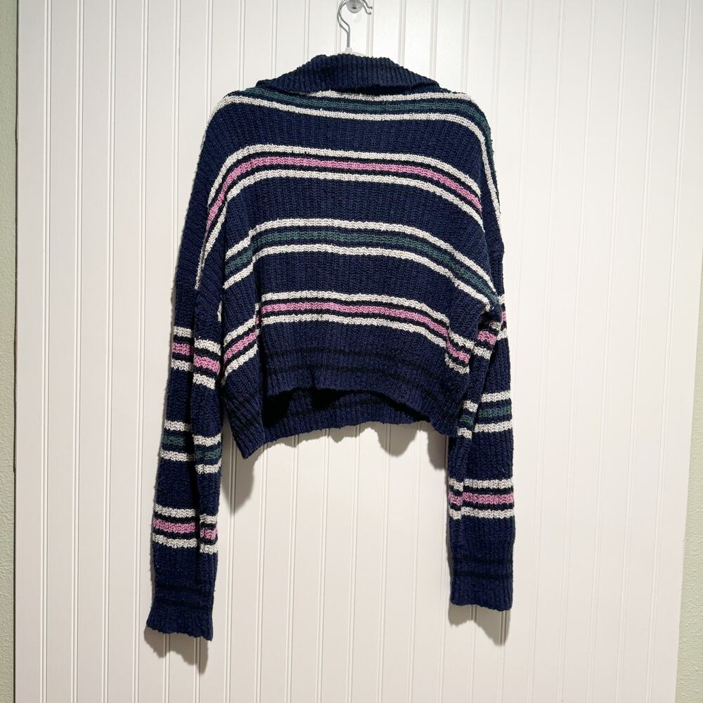 Free People Kennedy Collared Striped Sweater Preppy Classic Size Small - Picture 6 of 6